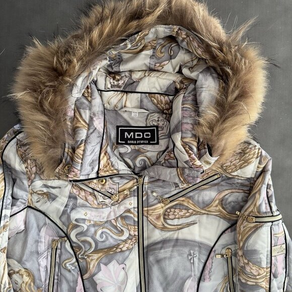 NEW Women MDC Doris Pfister Ski Puffer Jacket Cocoon Fur Fairy Coat Us 10 EU 40 - Picture 8 of 16